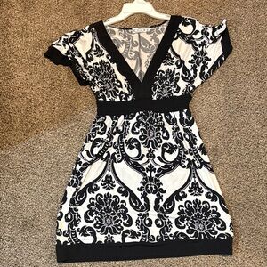 Trixxi Black and White Floral Mini Dress